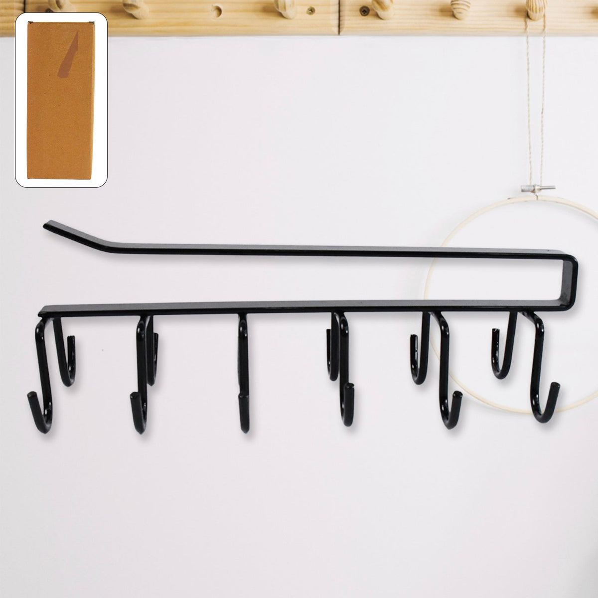 Double-Row Metal Cup Holder Rack – Space-Saving Kitchen – detail view