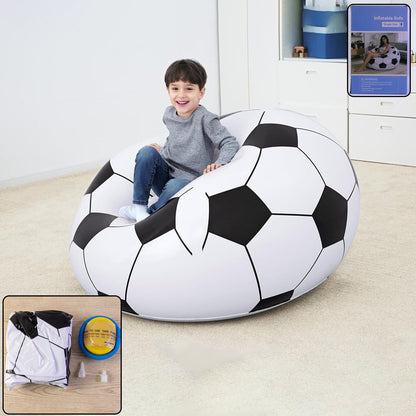 Inflatable soccer ball lounge chair