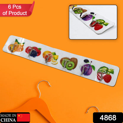 Adhesive Wall Hooks – Strong, Transparent, Multiuse (6 Pcs) – side view