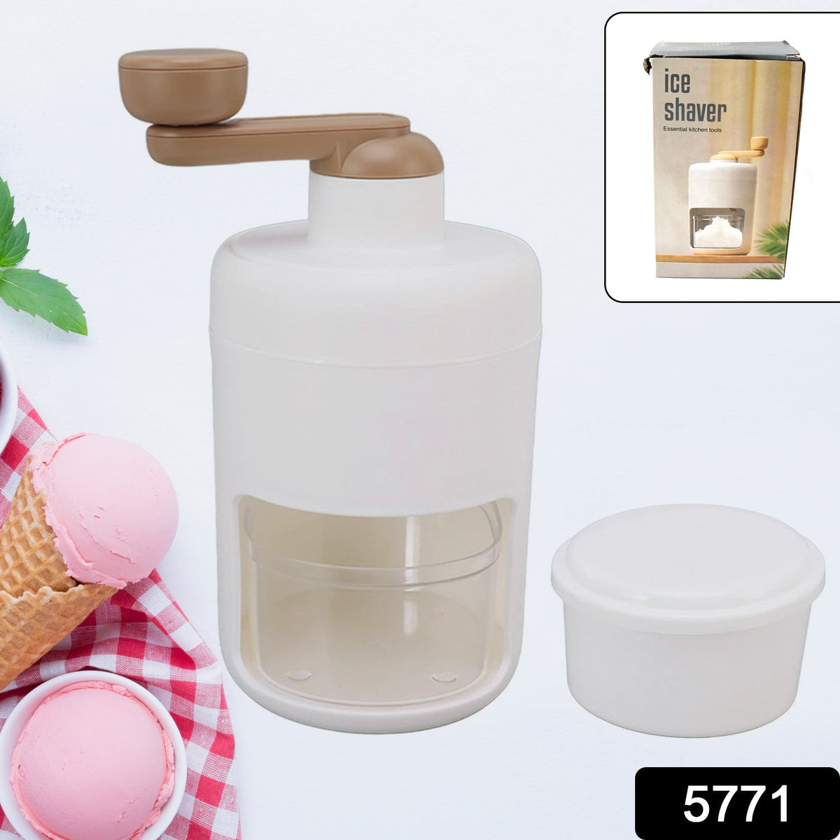 Portable Gola Maker – Manual Shaved Ice Machine – side view