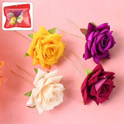 Flower Hair Pin – Vibrant Multicolor Floral Hair