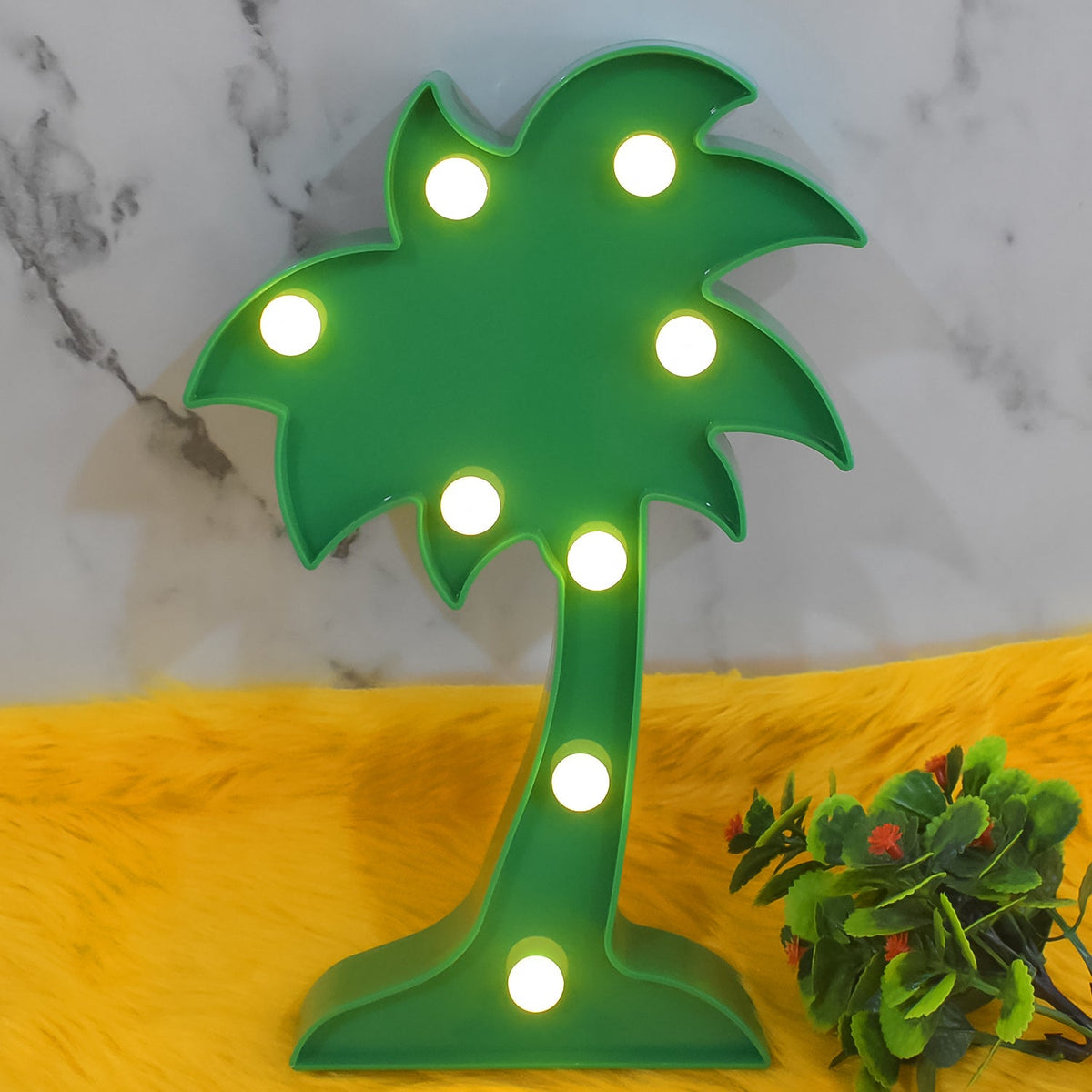 Coconut Tree LED Night Light – Romantic Table Lamp Decor – detail view