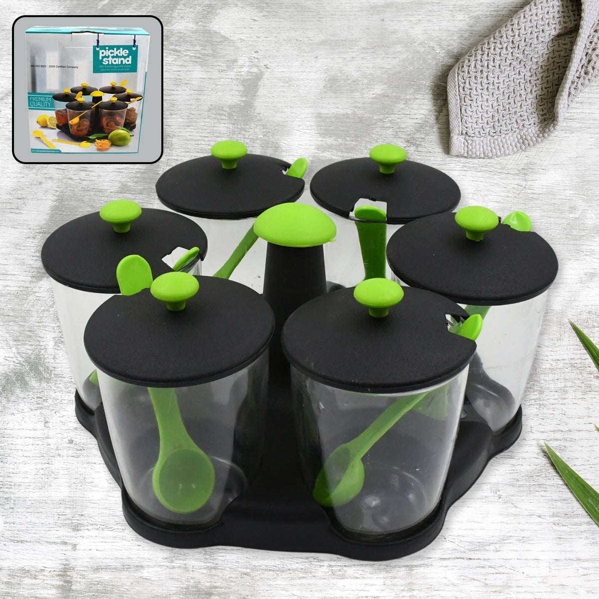 Revolving Spice Rack – 6-Piece Masala Container set – close-up