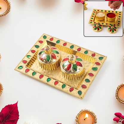 Raksha Bandhan Pooja Thali – Festive Plastic Kumkum Holder