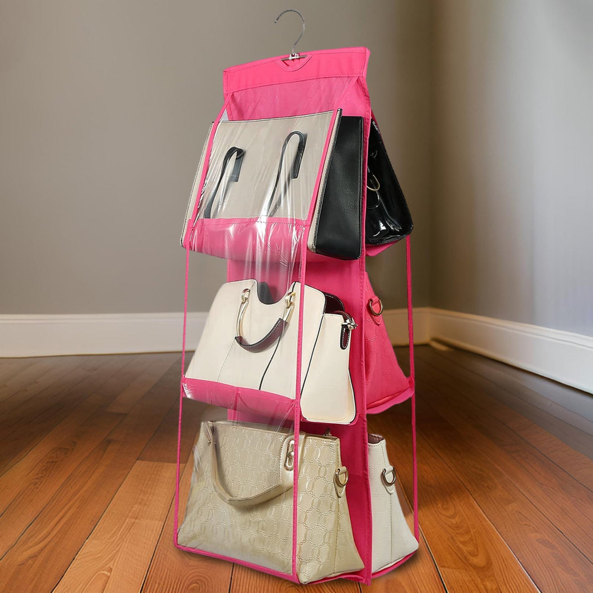 Hanging Purse Organizer – 6 Pockets Wardrobe Storage – view 7
