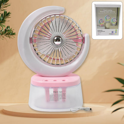 Portable Humidifying Fan – LED Light & USB – close-up