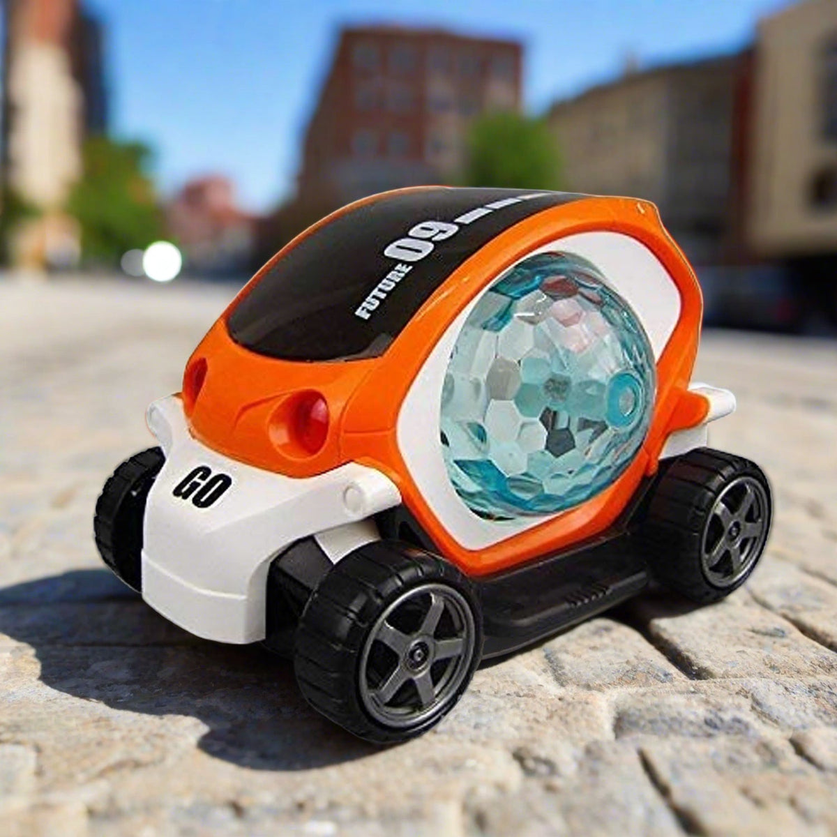 Rotating Stunt Car Toy – 360° Bump & Go Fun