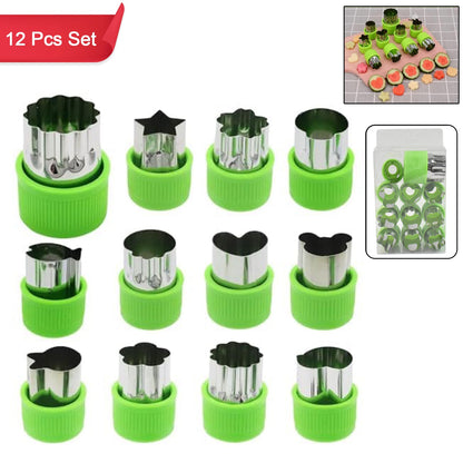 Stainless Steel Cookie Cutter set – 12 pc Baking Molds – close-up