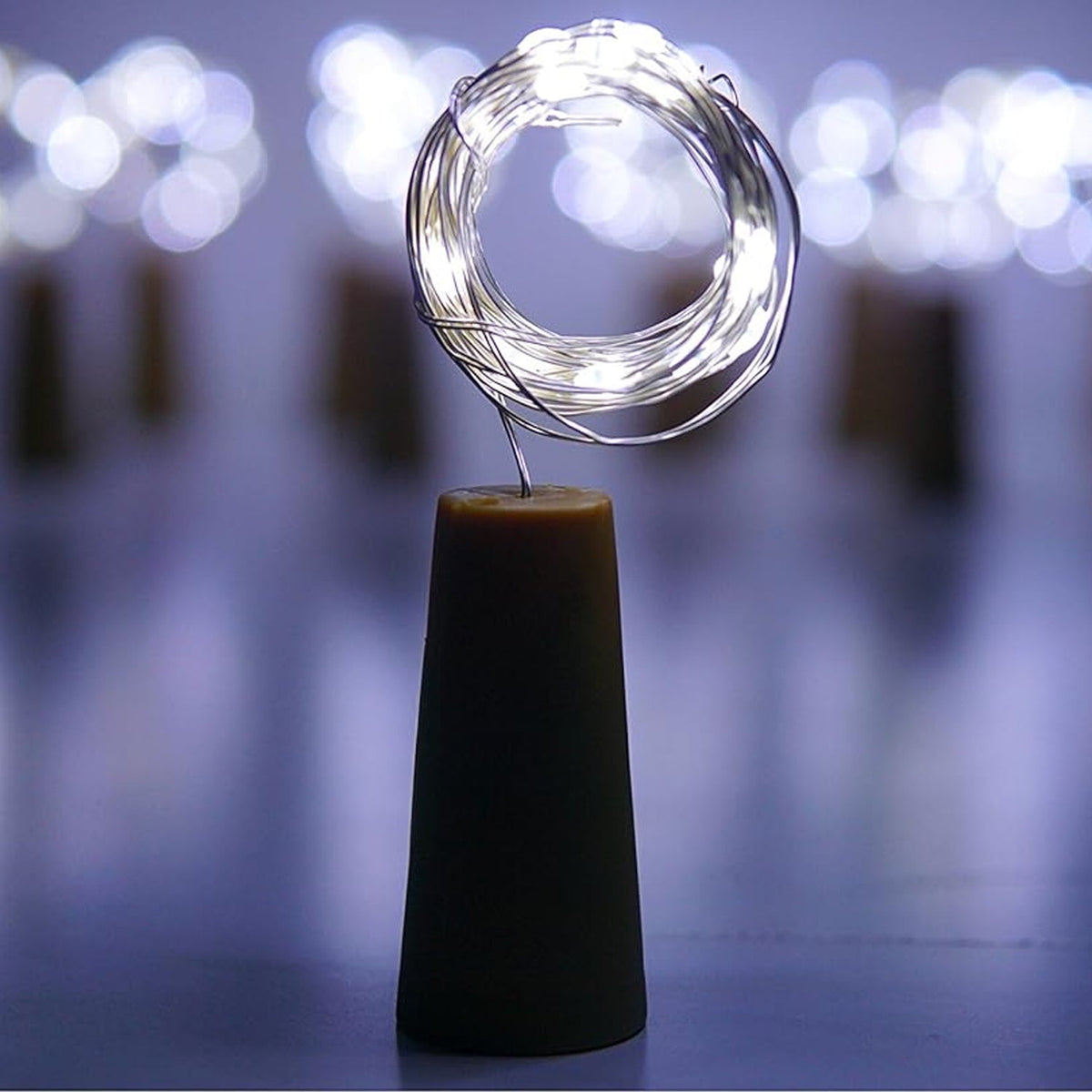 Wine Bottle Cork String Lights – 2M Multi LED Copper Wire – detail view