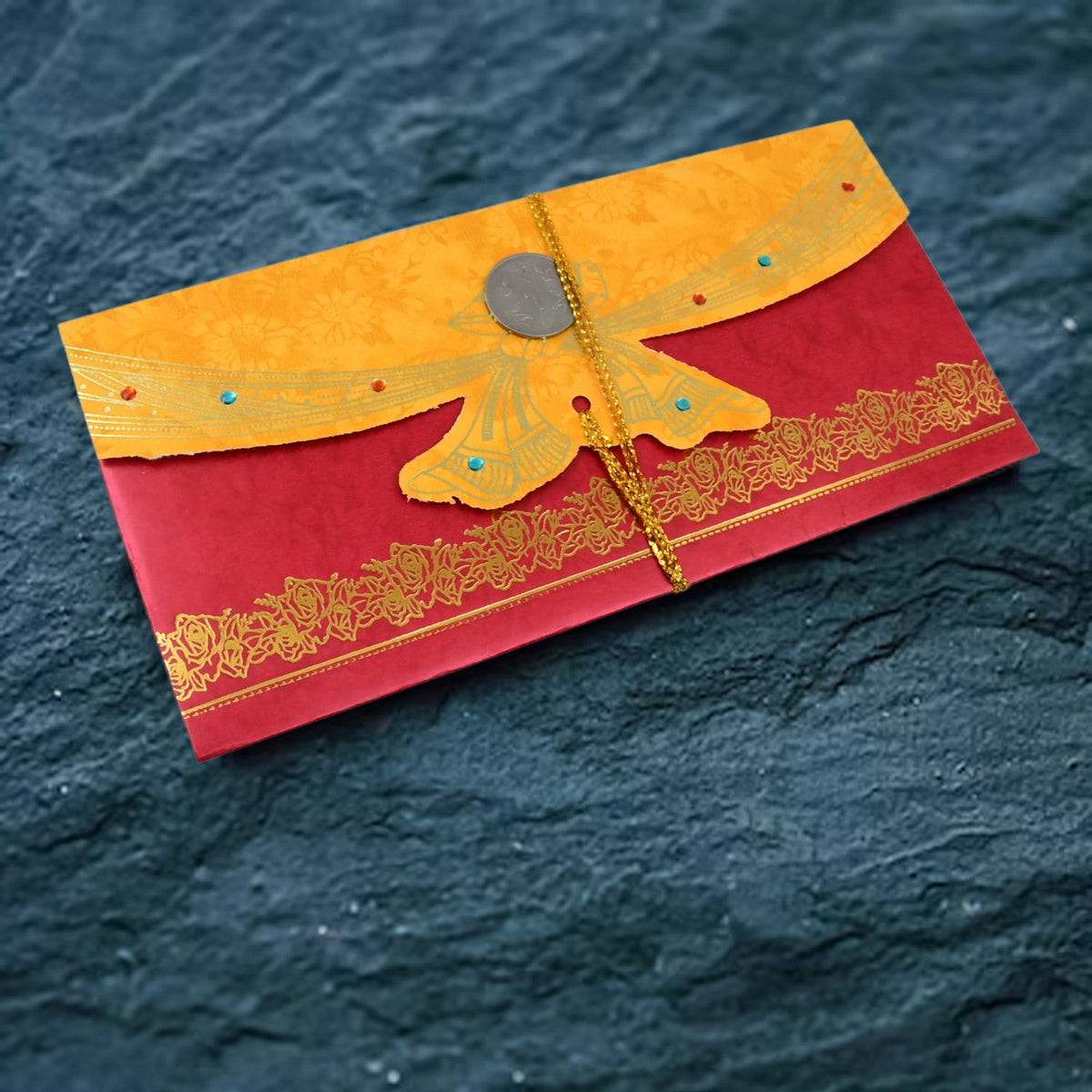 Wedding Shagun Envelope – Multicolour Premium Cash Cover – close-up