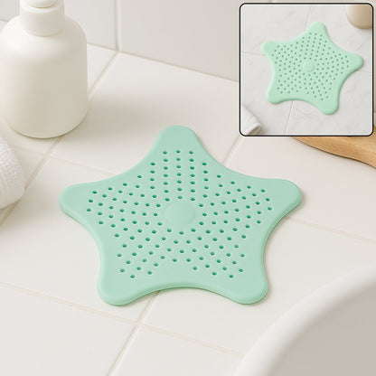 Silicone Star Shaped Sink Strainer – Mint Green Hair Catcher