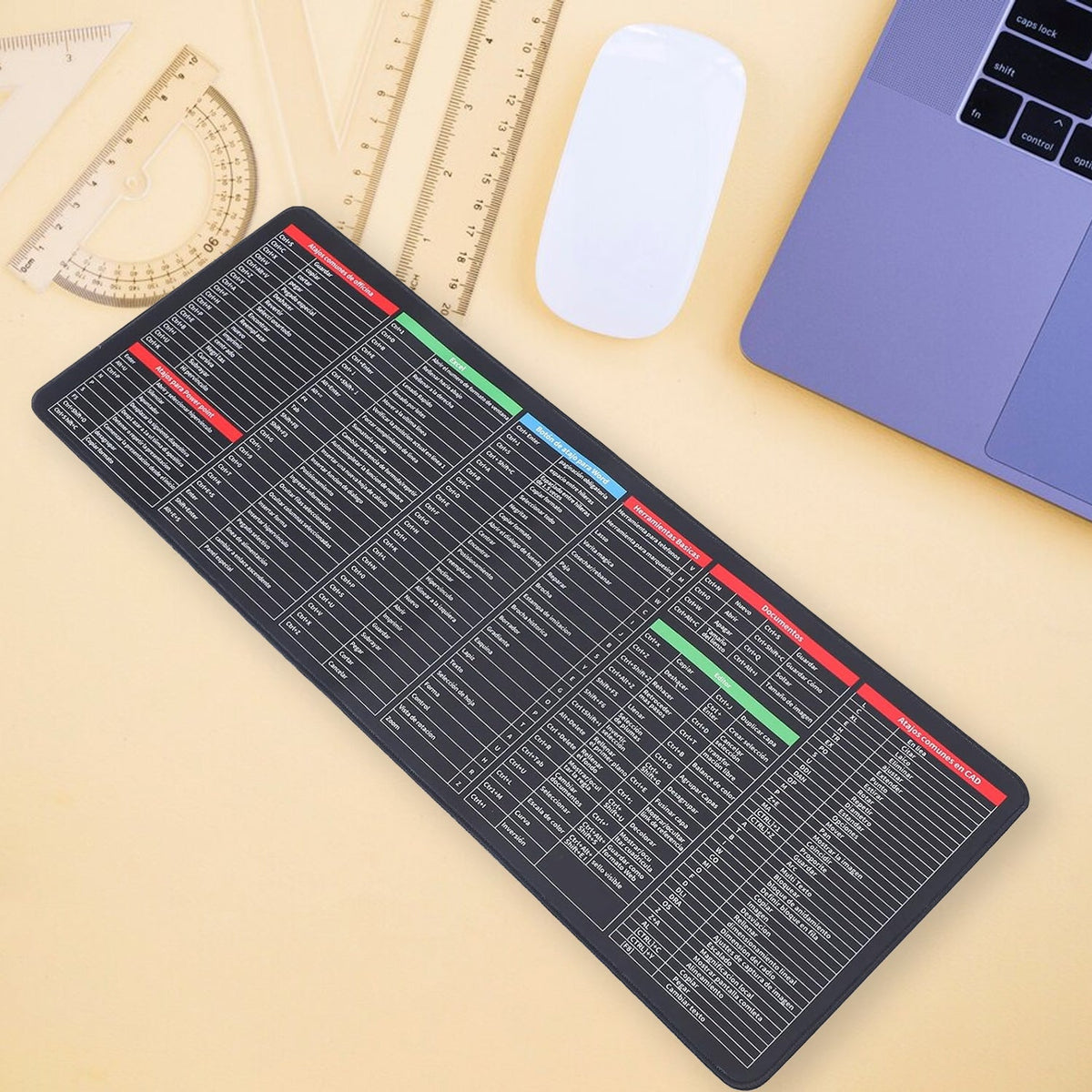 Shortcut Keyboard Mat – Large Anti-Slip Desk Pad – alternate view