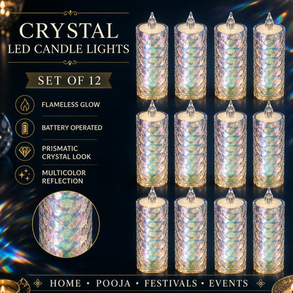 LED Tealight Candles – 12 Pack Flameless Diwali Lights – close-up