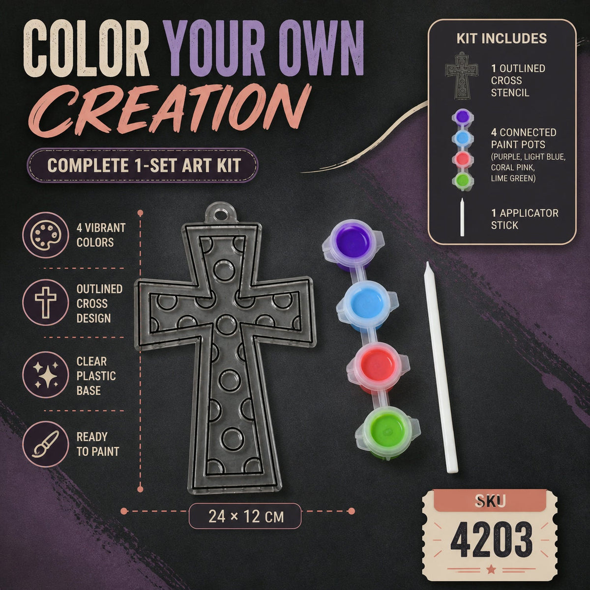 Acrylic Paint by Number Kit for Adults – 4 Colors – view 6