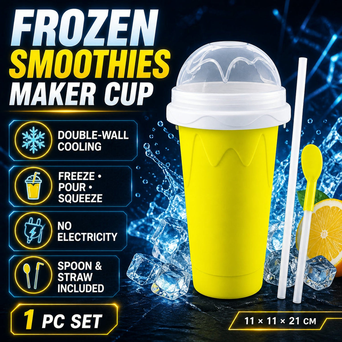 Frozen Smoothies Maker Cup – Double Layer Slushy – view 9