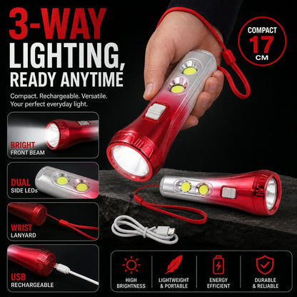 LED Torchlight – USB Rechargeable & Multi-functional – view 9