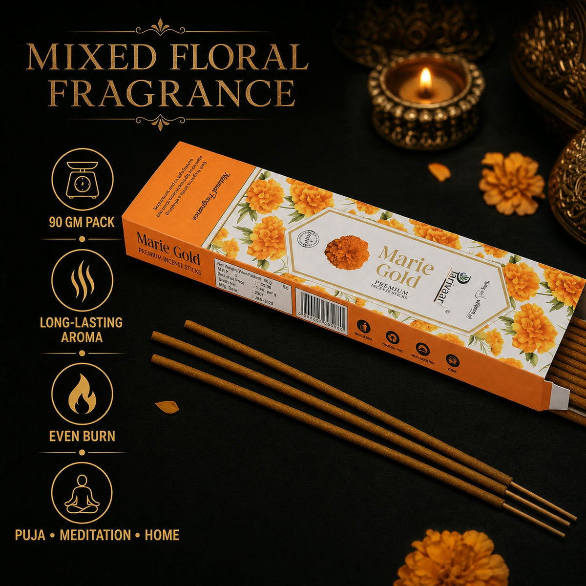 Agarbatti Sticks – Mixed Floral Fragrance, 90 GM – view 9
