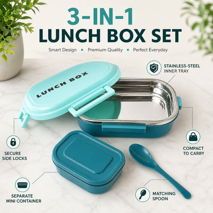 Stainless Steel Lunch Box – 3-in-1 Leakproof set – view 6