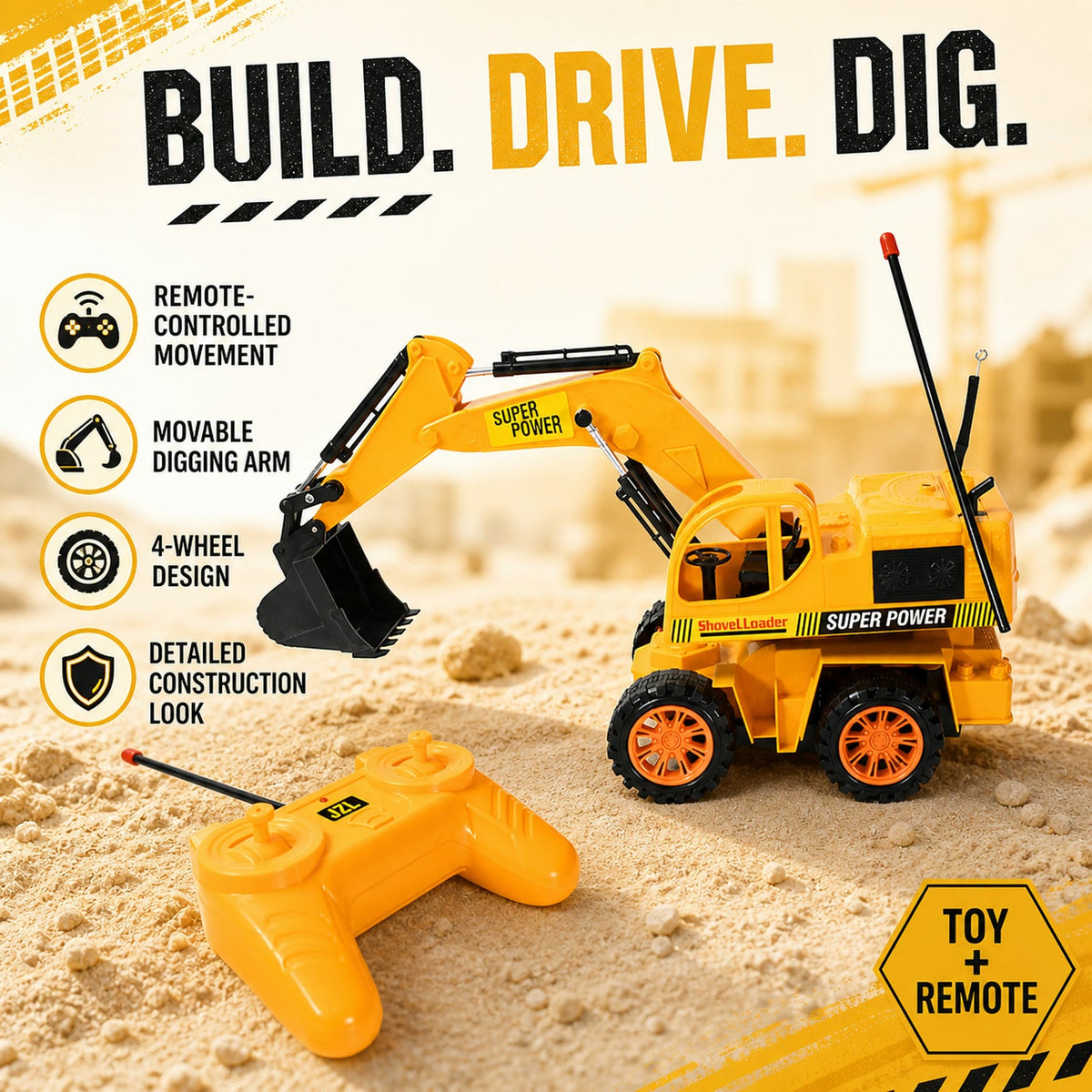 Remote Control JCB Toy – Construction Truck for Kids – view 7