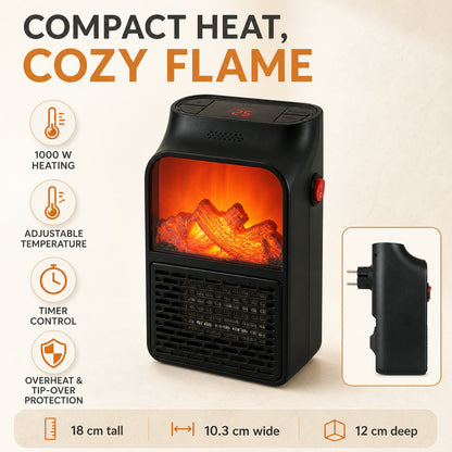 Electric Fireplace Heater – Realistic LED Flame – view 14