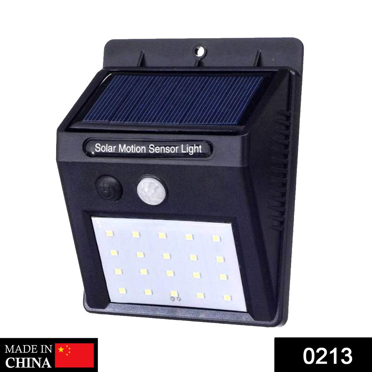 Solar Security LED Light – 30-LED Outdoor Wall – side view
