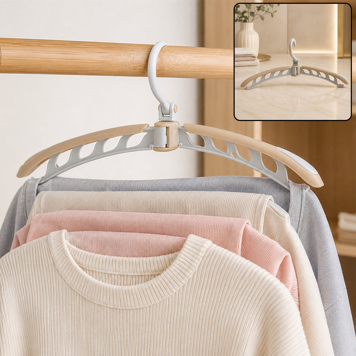 Portable Folding Hanger – 360° Rotating, Travel-Friendly