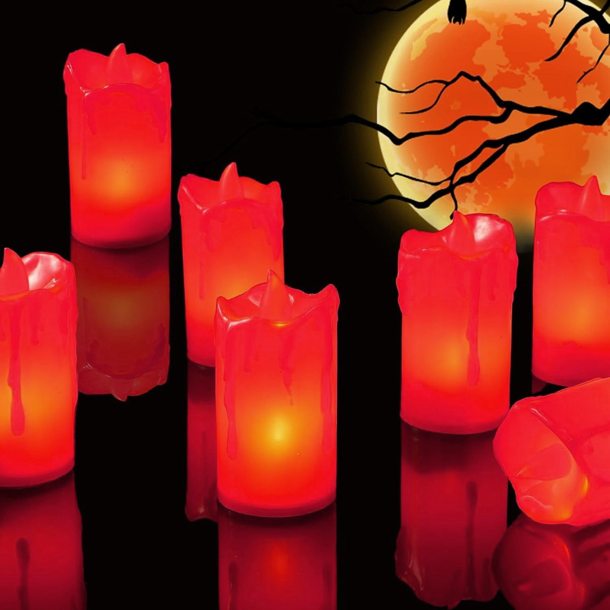 Flameless LED Candles – Realistic Melted Design Decor – detail view