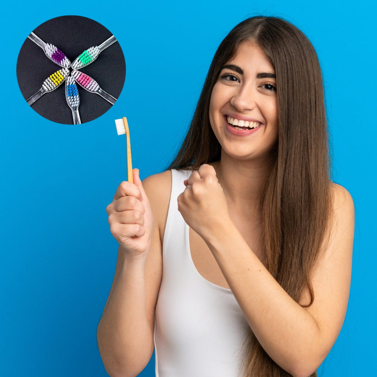 Plastic Toothbrush – Soft Bristles for All Ages – close-up