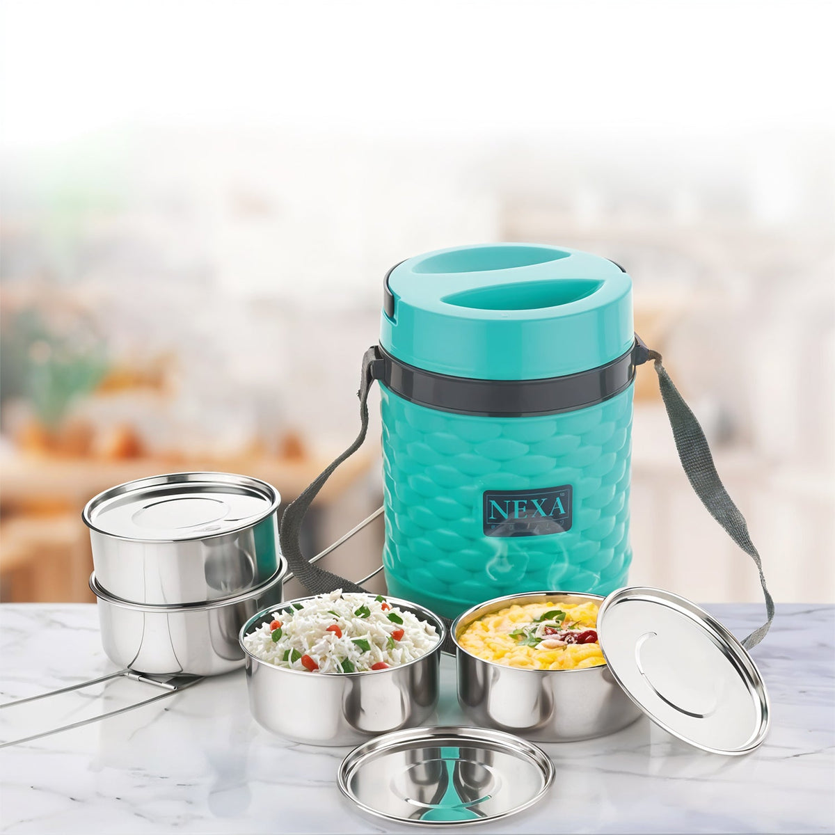 Insulated Tiffin – Stackable Stainless Steel Lunch Box – view 6