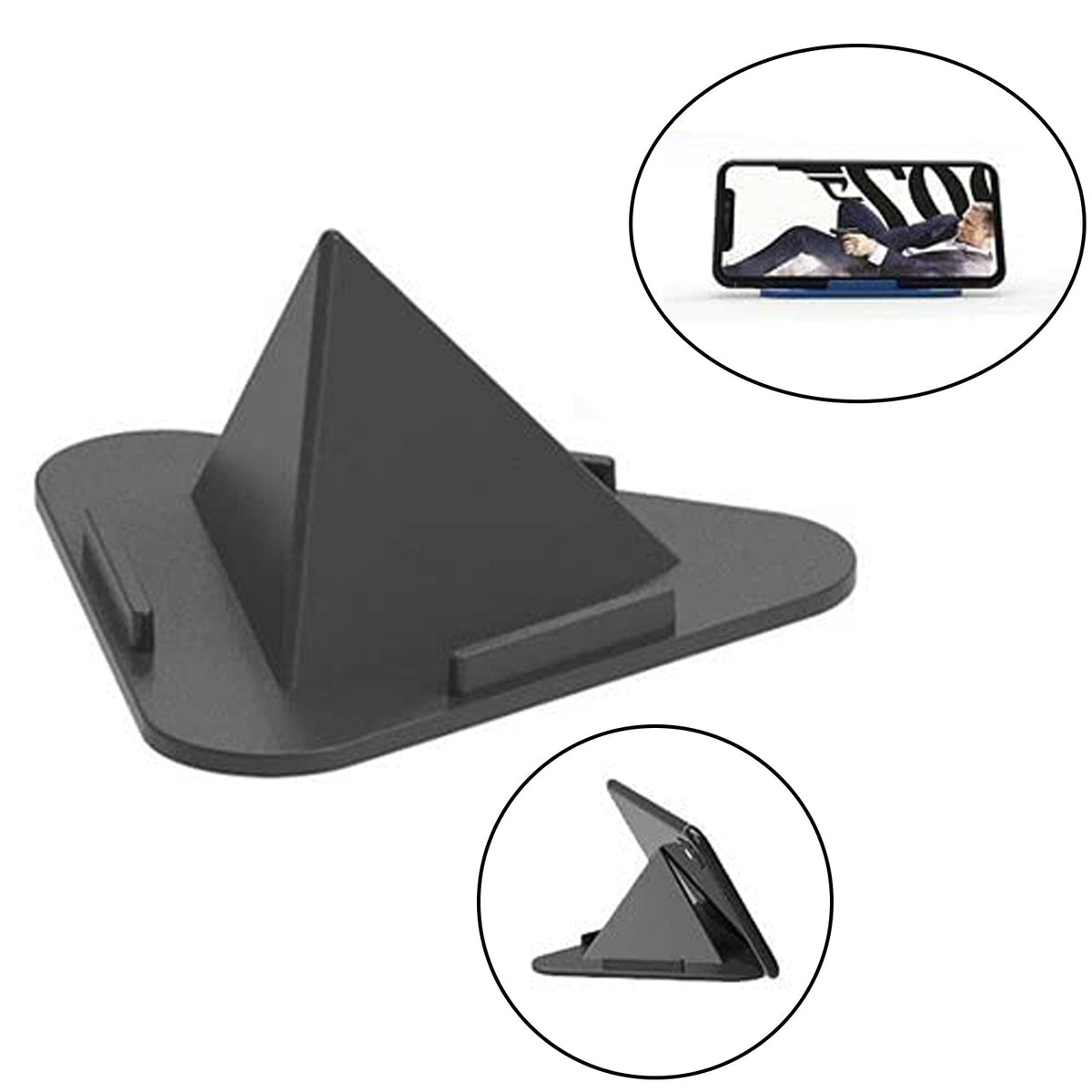 Black Pyramid Mobile Stand – 3 Adjustable Angles – close-up