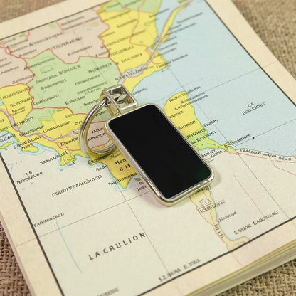 Rectangular Metal Keychain – Durable Black & Silver Design – view 6