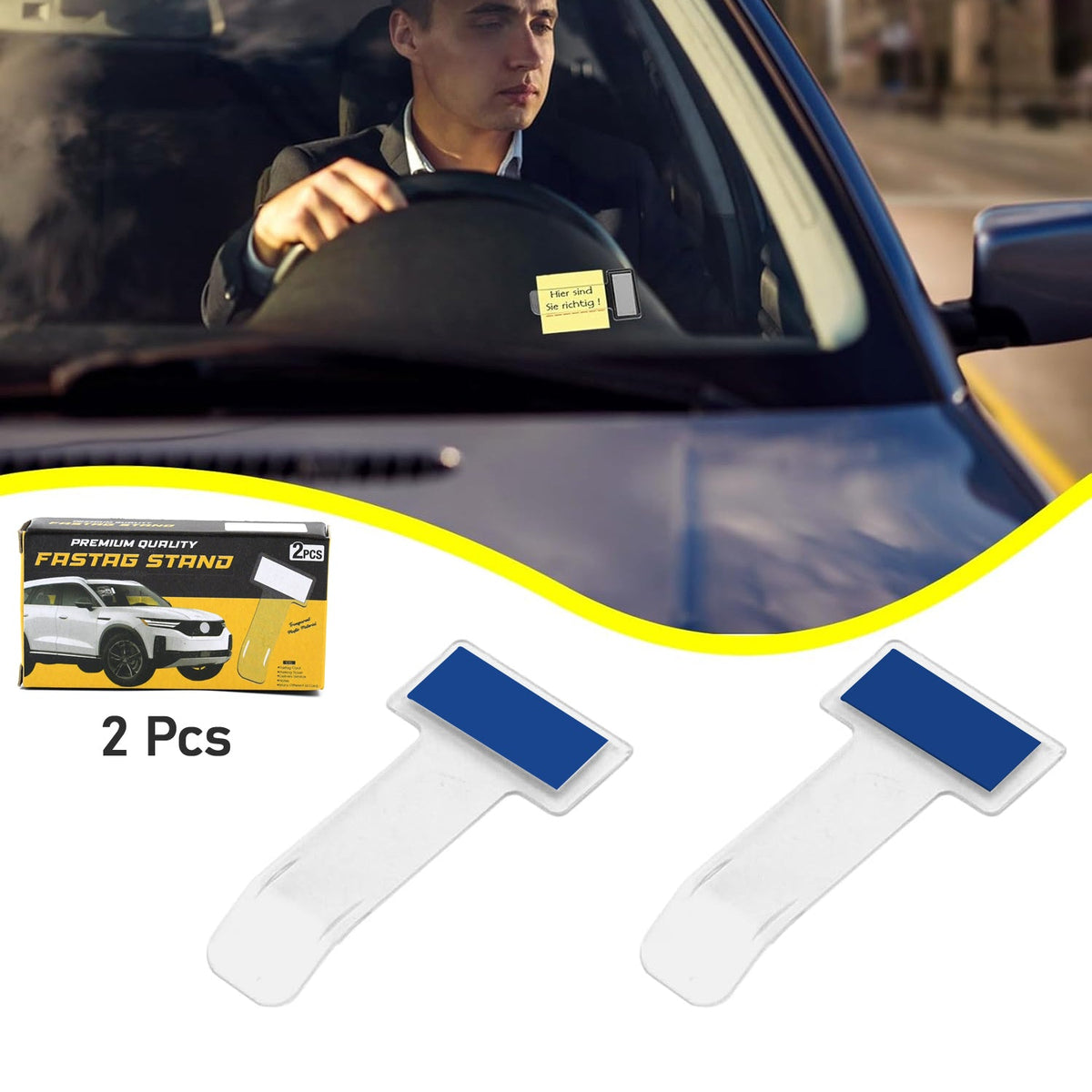Fastag Holder for Car – Transparent Windscreen Card Stand