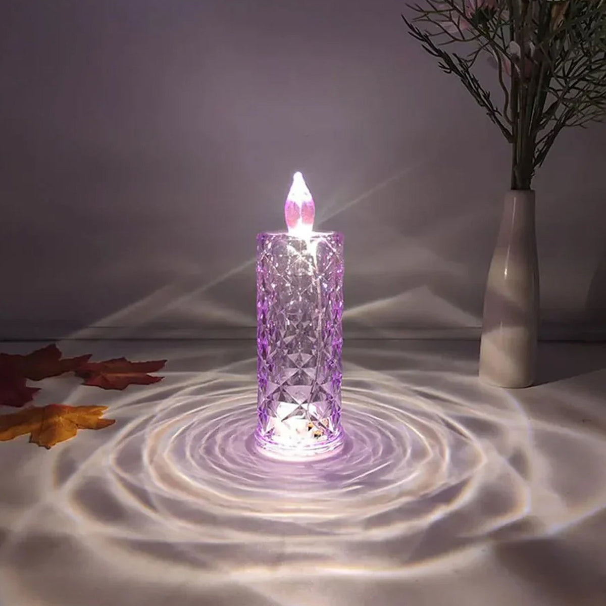 Crystal Candlelight – Multicolor Decorative Candle – detail view