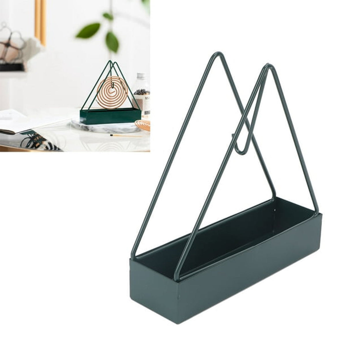 Mosquito Coil Holder – Triangular Iron Design – detail view