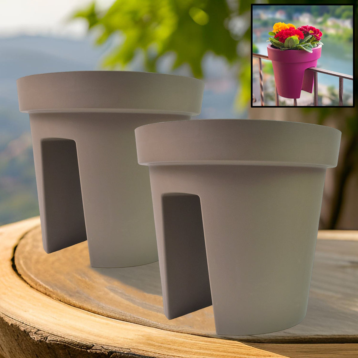 Balcony Flower Pot Holder – Durable 2 pc set