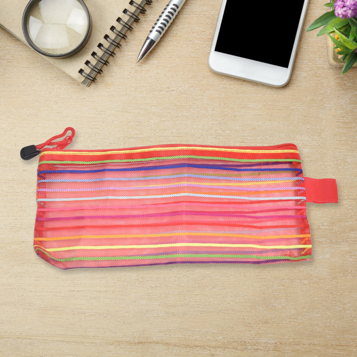 Transparent Mesh Pouch – Multi-Purpose Zipper Organizer – close-up