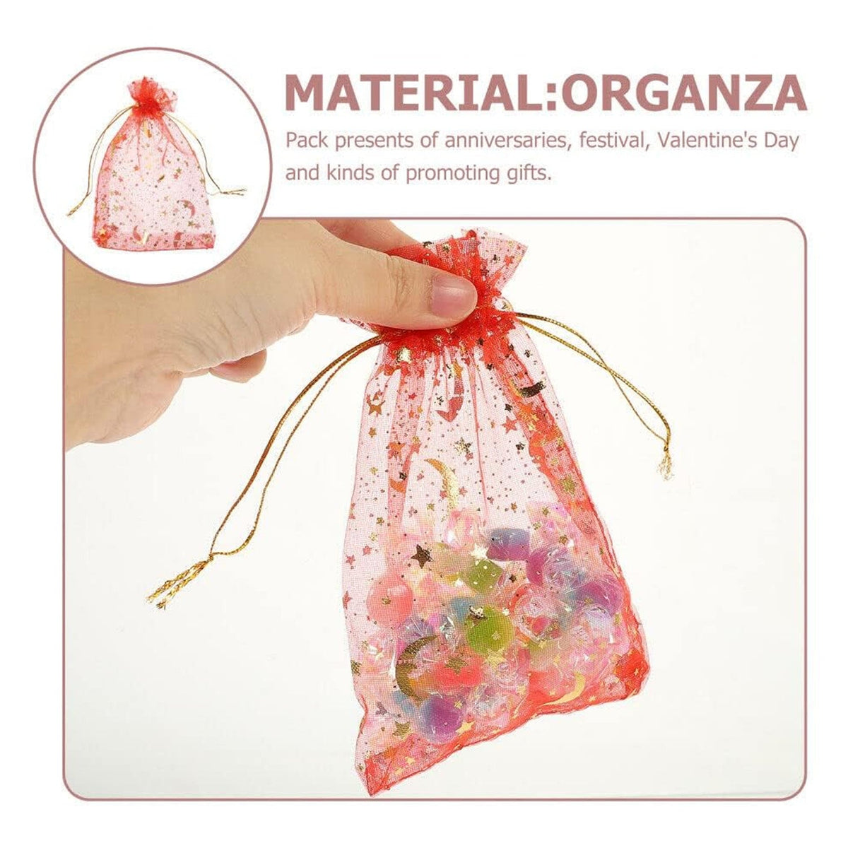 Shagun Potli – Organza Drawstring Pouch for Gifts – alternate view