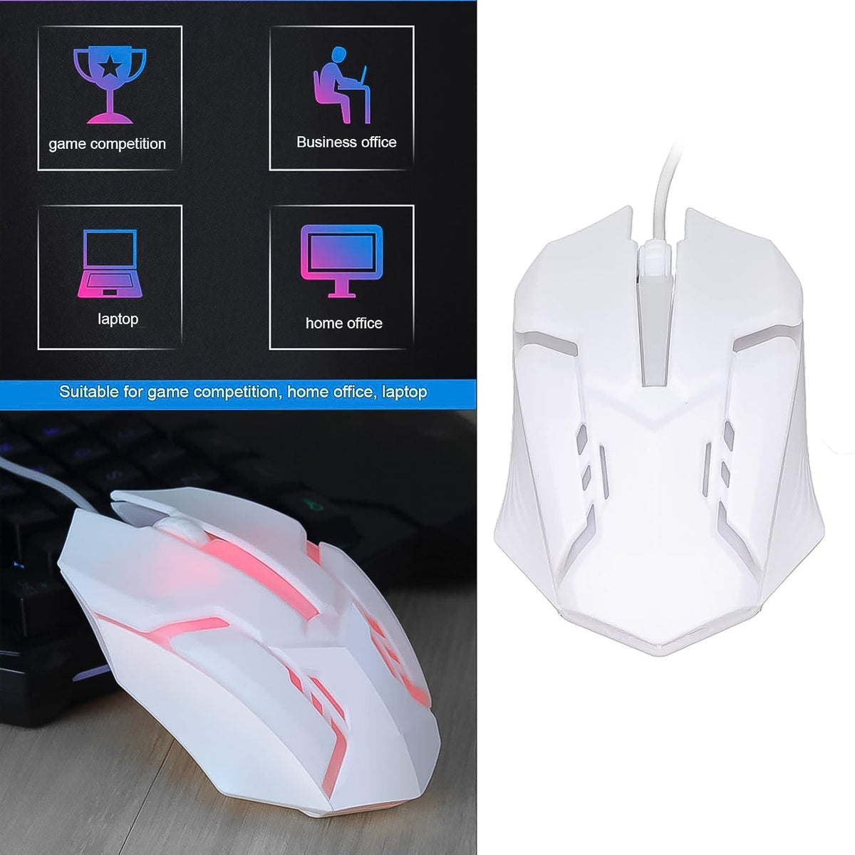 Wired Gaming Mouse – Ergonomic RGB Lighting for Gamers – close-up
