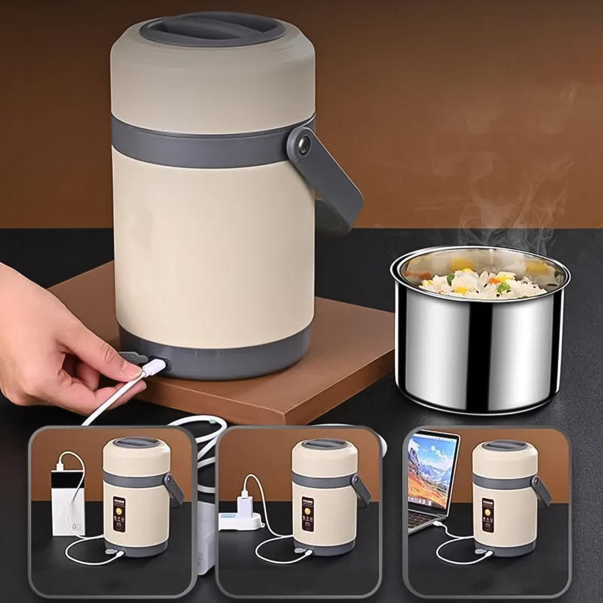 Electric Heated Lunch Box – 2L Stainless Steel