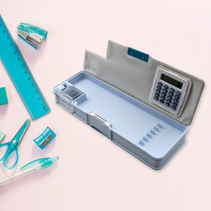 Magnetic Geometry Pencil Box – Dual Sharpener & Calculator