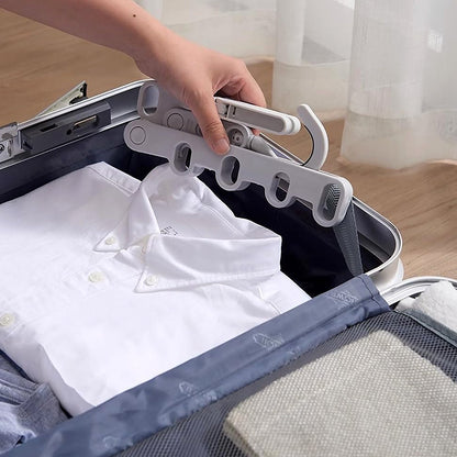Foldable Clothes Hanger – 5-Hole Space-Saving Travel Rack – detail view