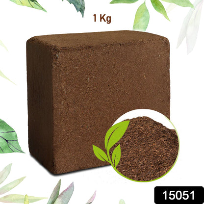 Organic Cocopeat Block – 1 kg Potting Mix for Plants – side view