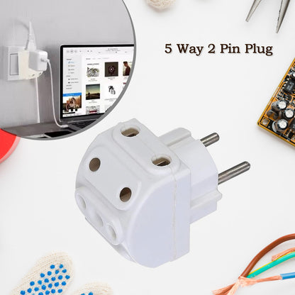 5-Way Multi-Plug Socket – 2-Pin Compact Power – detail view