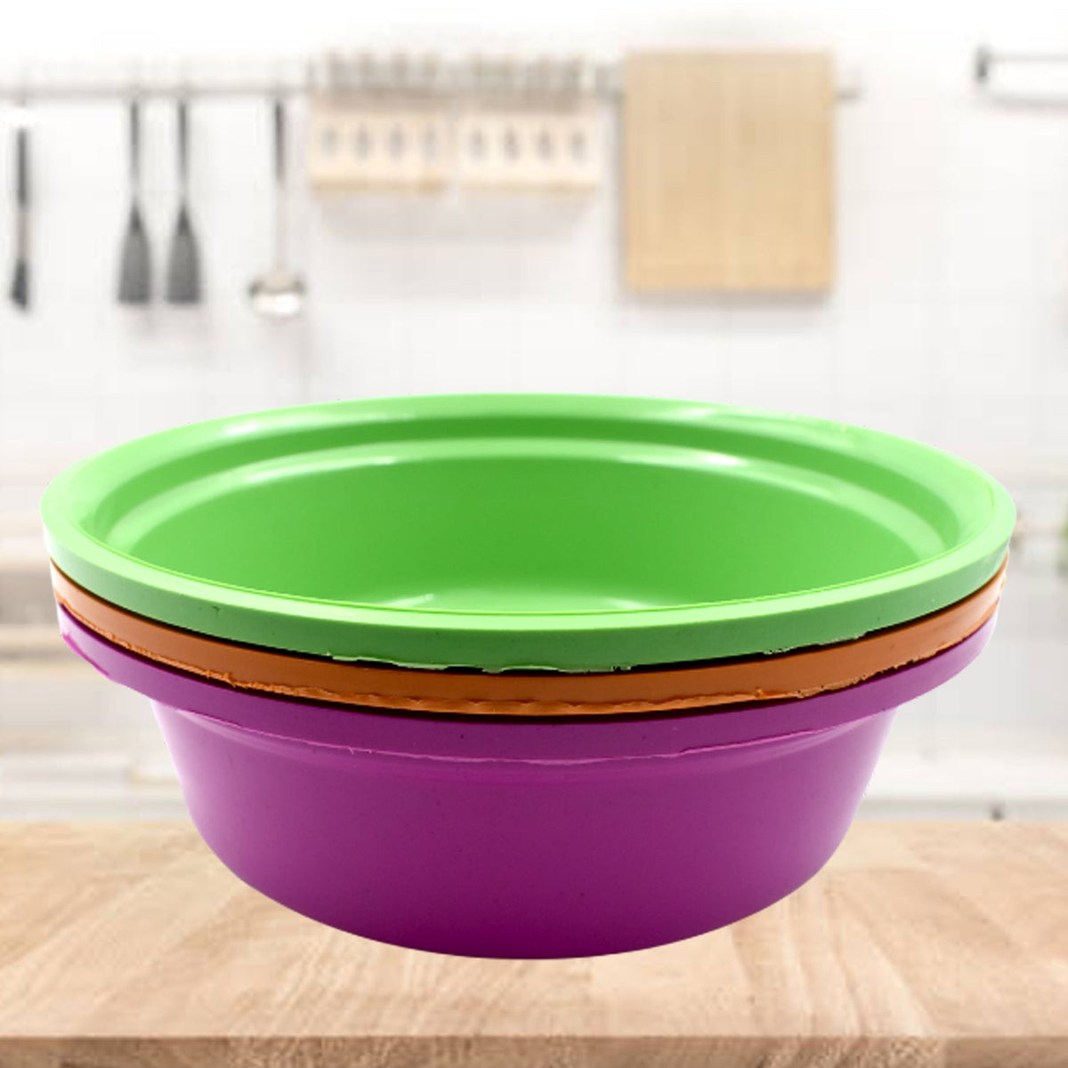 Plastic Storage Bowls set of 3 – Multipurpose & Durable – close-up
