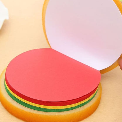 Burger Shaped Sticky Notes – Multicolor Unique Memo Pads – detail view