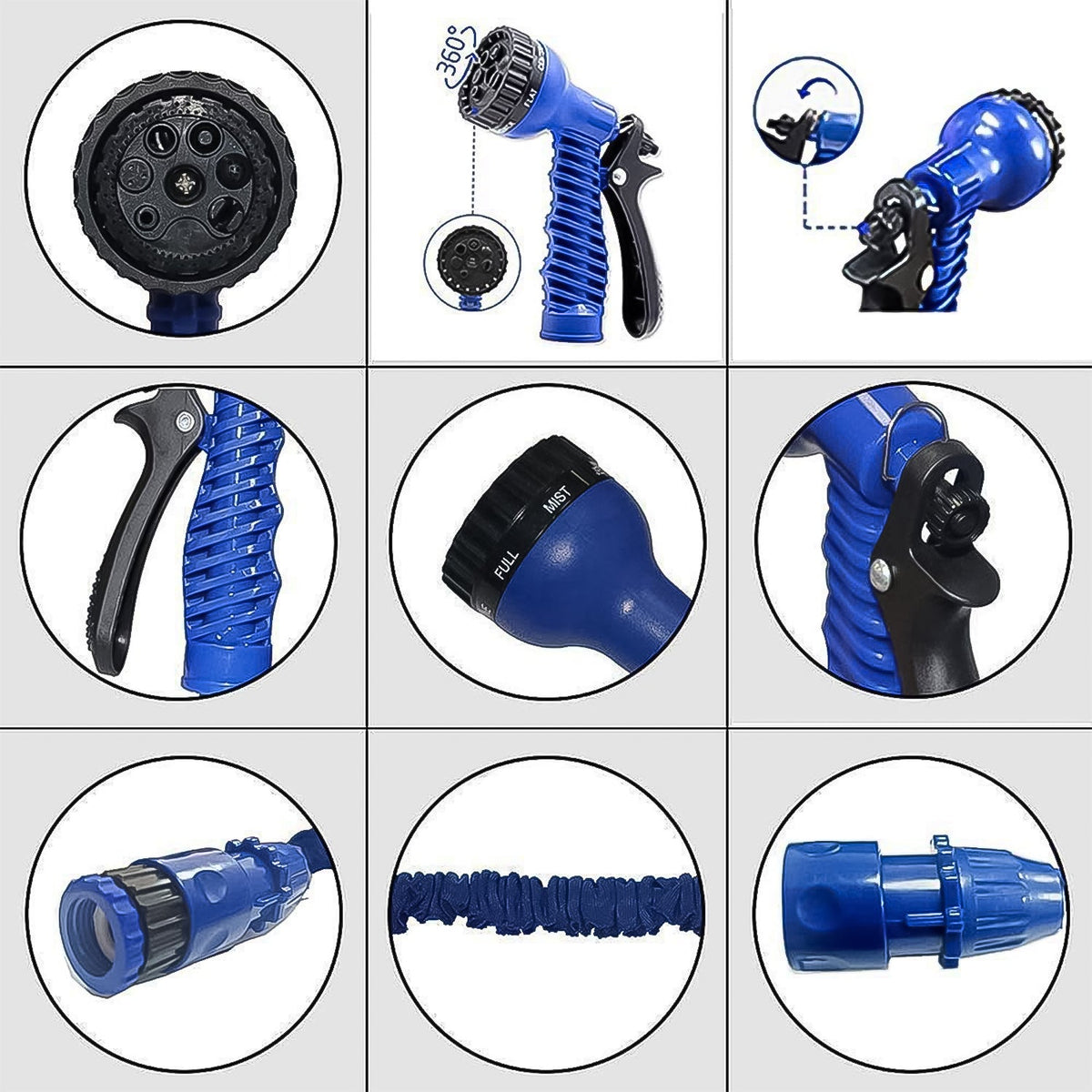 Expandable Garden Hose – 4m with Spray Gun – detail view