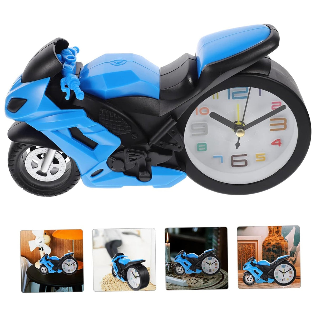 Retro Motorcycle Alarm Clock – Silent Engine Design – close-up