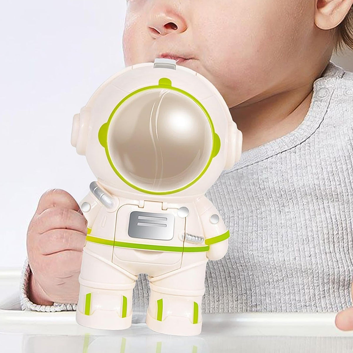 Kids Astronaut Water Bottle – Fun Sipper with Straw & Strap – alternate view