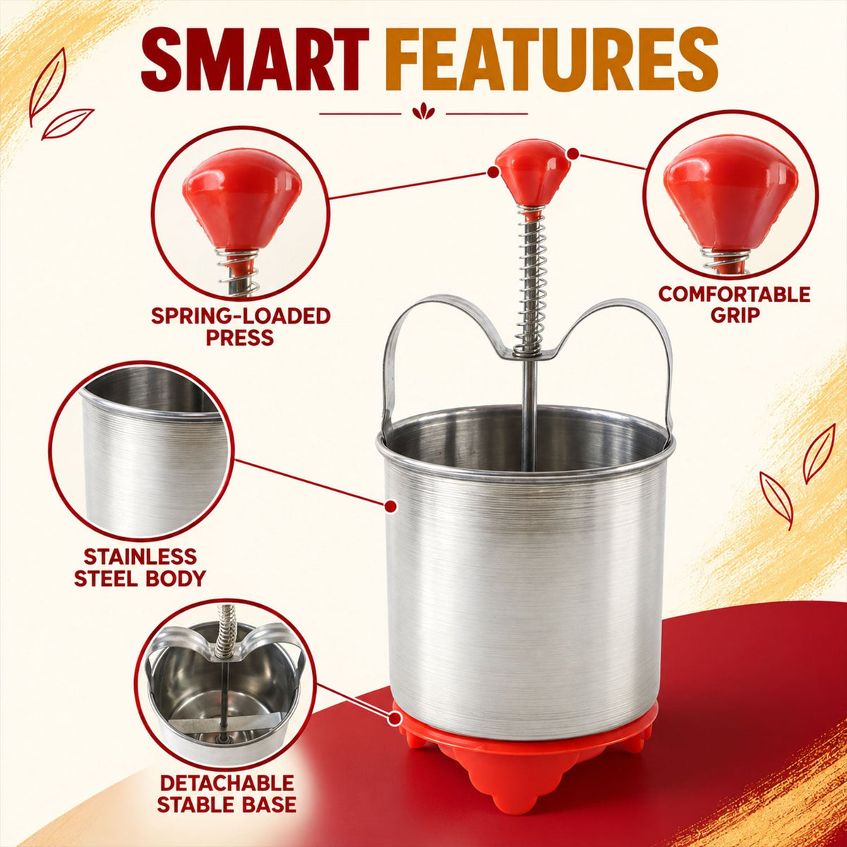 Medu Wada Maker – Stainless Steel Donut Dispenser – view 7