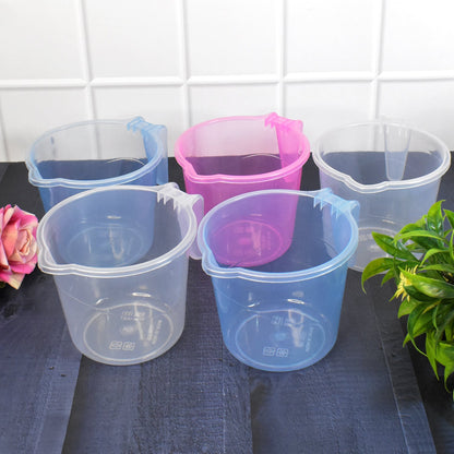 Plastic Bath Mug – 1200ML Transparent Mix Colour (Set of 5) – detail view